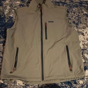 NWT Free Country Men's Khaki Vest with Black Accents